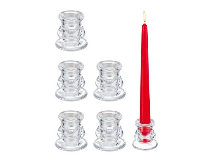 Relaxdays 12x bougeoirs verre