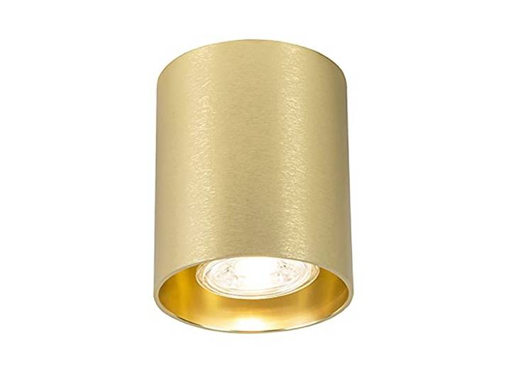 Qazqa tubo - Spot plafond\, plafonnier - 1 lumière - Ø 80 mm - Doré - Design\, Moderne - éclairage intérieur - Salon I Chambre I Cuisine I Salle à manger