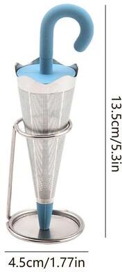 Market Central Cute Umbrella Loose Leaf Tea Infuser Stainless Steel Tea Strainer blue