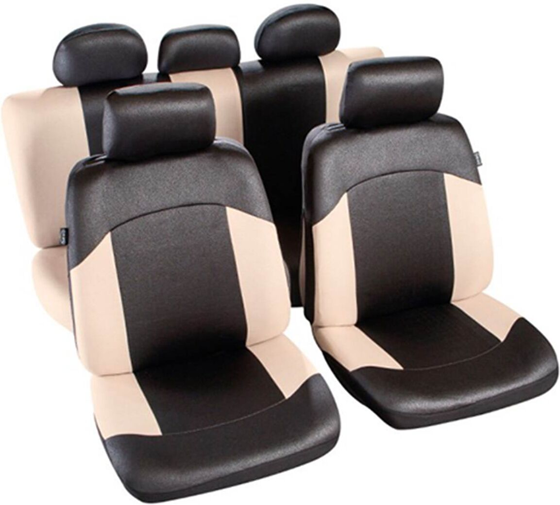 Autoline Conjunto completo de capas para bancos de automóvel Agrigento preto/ecru ts