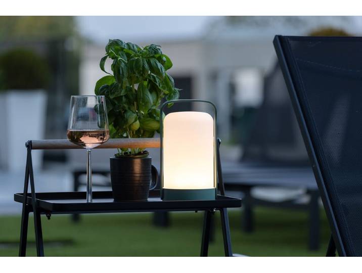 Outdoor-Tischlampe „Inka“ – LED-Lampe aus Kunststoff für Garten, Terrasse & Balkon - Grün - Luxusbetten24