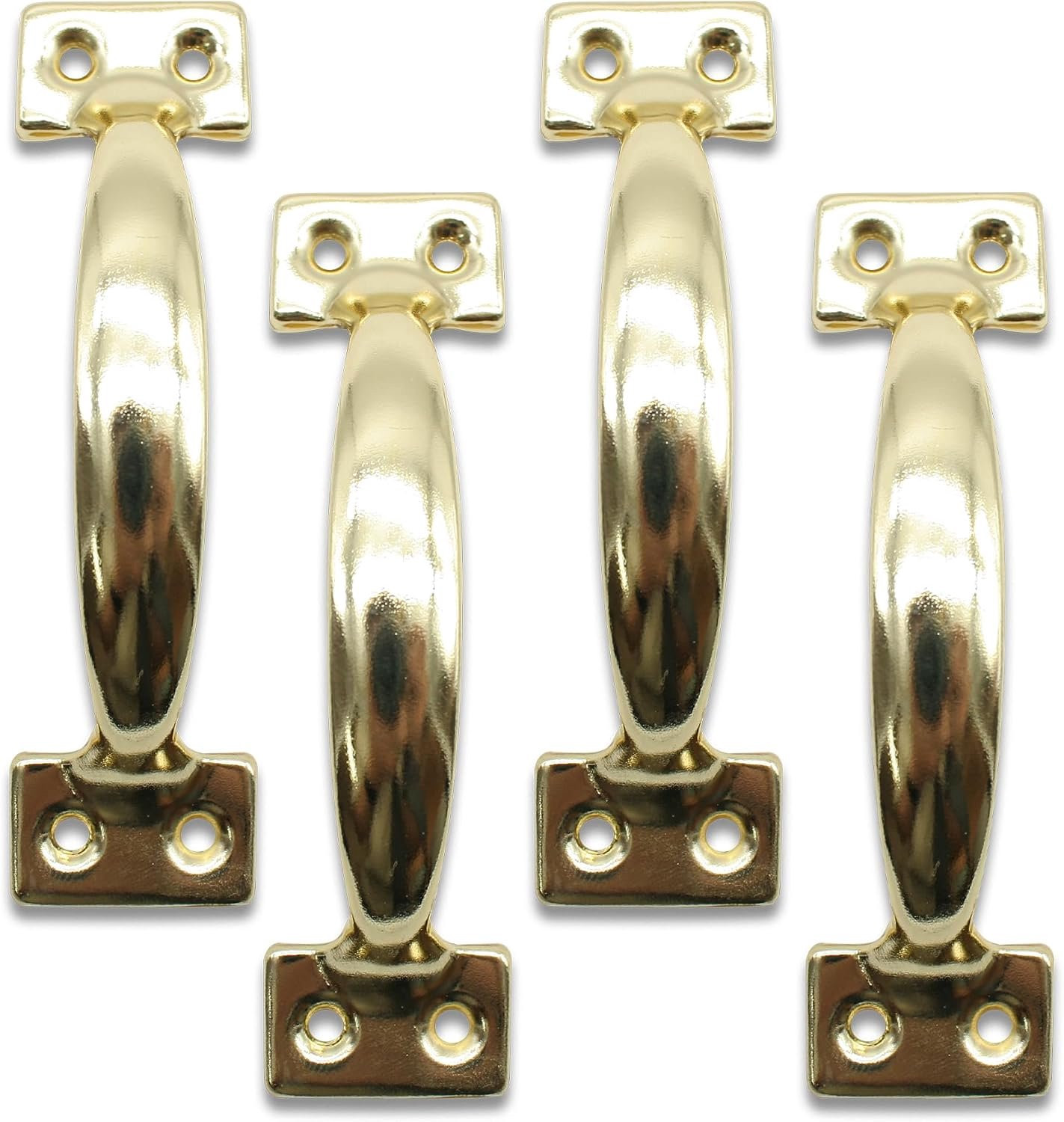 Set van 4 moderne gouden deurgrepen van messing