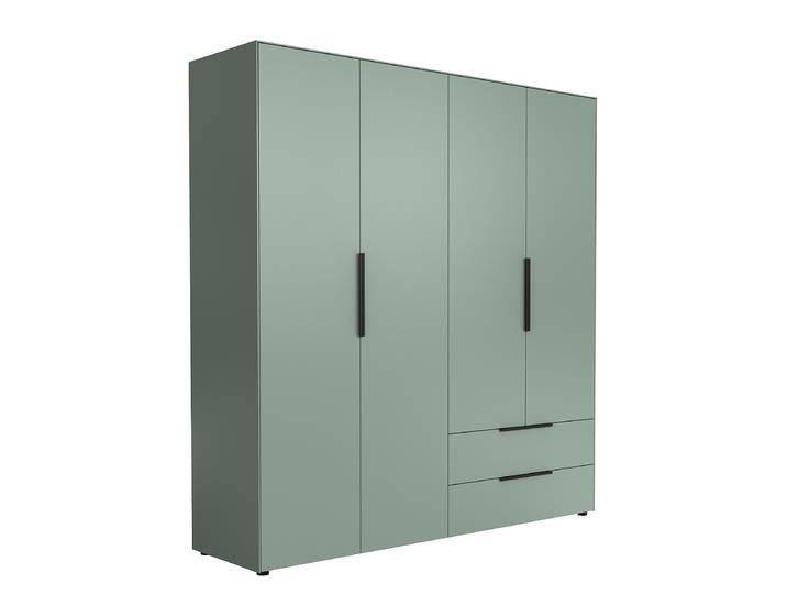 Drehtürenschrank 200cm Grün/Mintgrau
