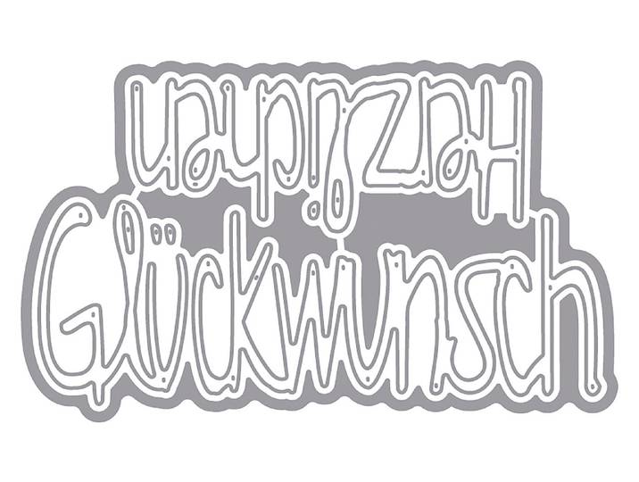 Rayher Stanzschablonen-Set Herzlichen Glückwunsch (6-8.5 cm) 2 Stück