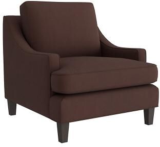 Cameron Leather Chair - Chocolate Leather, Chocolate Flannel - Ballard Designs