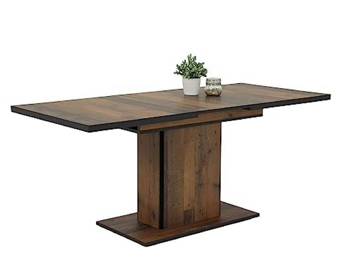 möbelando Esstisch >Ariana< in Oldwood/Schwarz aus Holzwerkstoff - 160x76x80cm (BxHxT)