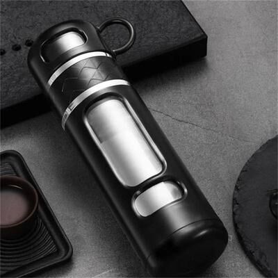 Uplift Essentials 520ML Tea Water Separation Glass Bottle black