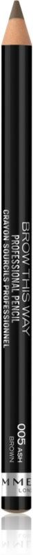 Rimmel Brow This Way eyebrow pencil with brush shade 005 Ash Brown 1,4 g