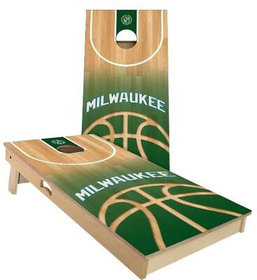 Skip's Garage Milwaukee Basketball Outdoor Cornhole Board Set