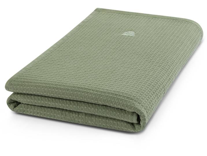 Duschtuch ROSS Waffelpique , grün (piniengrün), B:70cm L:140cm, Frottier, Baumwolle, Handtücher, Duschtuch, 100% Baumwolle