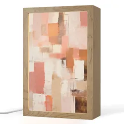 TISCHLEUCHTE Kunst - Rosa - Abstrakt Tischlampe 20x30 cm