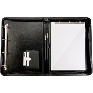 Parat Schreibmappe Paradoc, schwarz, Kunstleder , mit Reißverschluss & Klemmbrett, A4