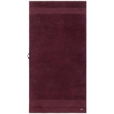 Duschtuch LACOSTE "LLECROCO", rot (bordeaux), B:70cm L:140cm, Frottier, Obermaterial: 100% Baumwolle, Handtücher, mit Label-Applikationen