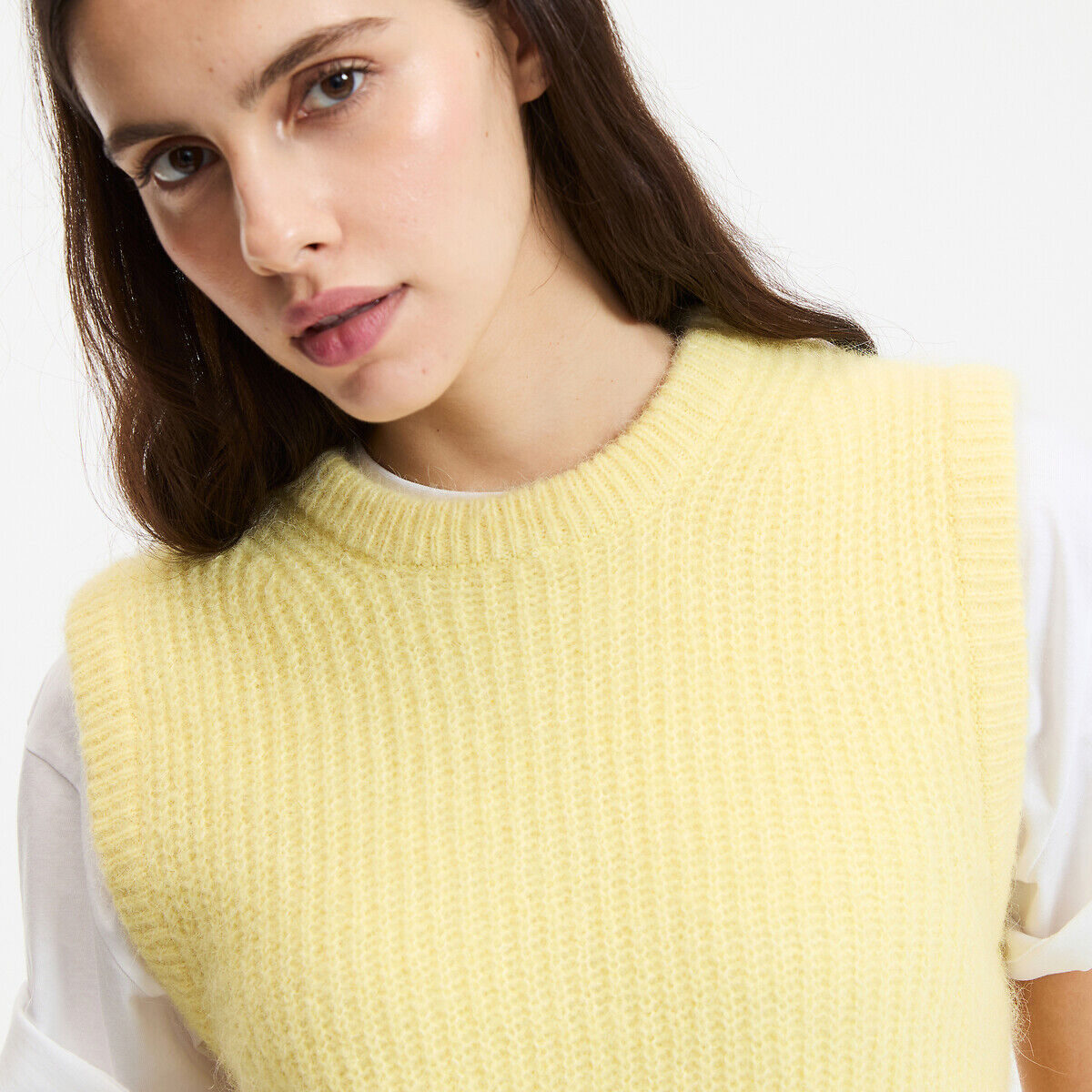 LA REDOUTE COLLECTIONS Pull sans manches, col rond, en alpaga mélangé, Signature ANETTE