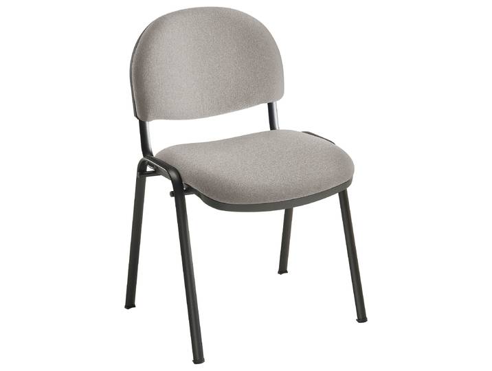 Chaise réunion et visiteur Prima - Tissu rembourré - Gris - Pieds Noir