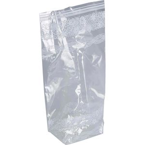 Folia Geschenktüte 285, Spitzendruck, transparent, Bodenbeutel, 115 x 190mm, Cellophan, 10 Stück