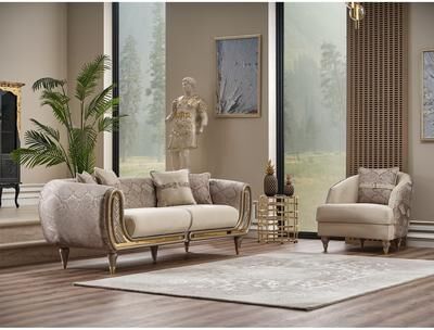 Furnia Dorian 2 Pieces Living Room Sets 1 Sofa 1 Chair
