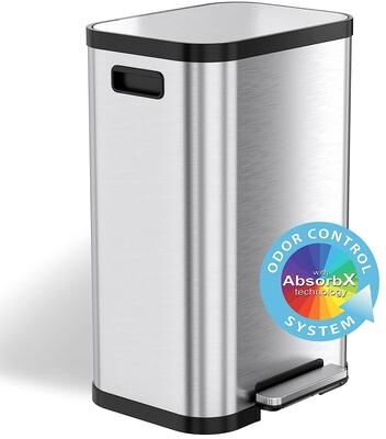 iTouchless 13.2 Gal SoftStep ProX Stainless Steel Kitchen Trash Can