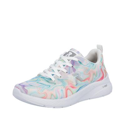 Sneaker RIEKER, Damen, Gr. 36, bleu multicolor, Textil, mehrfarbig, Schuhe Sneaker, Schnürschuh, Halbschuh, Freizeitschuh in veganer Verarbeitung