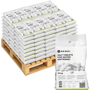 Hendi Salztabletten für Enthärtungsanlagen, DIN973 Typ A, Tabletten, 99,9% NaCl Siedesalz, Palette, 91 Sack à 10 kg