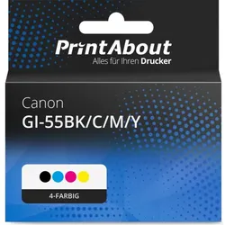 Druckerpatrone kompatibel mit Canon GI-55BK/C/M/Y - 4-farbig - Multipack