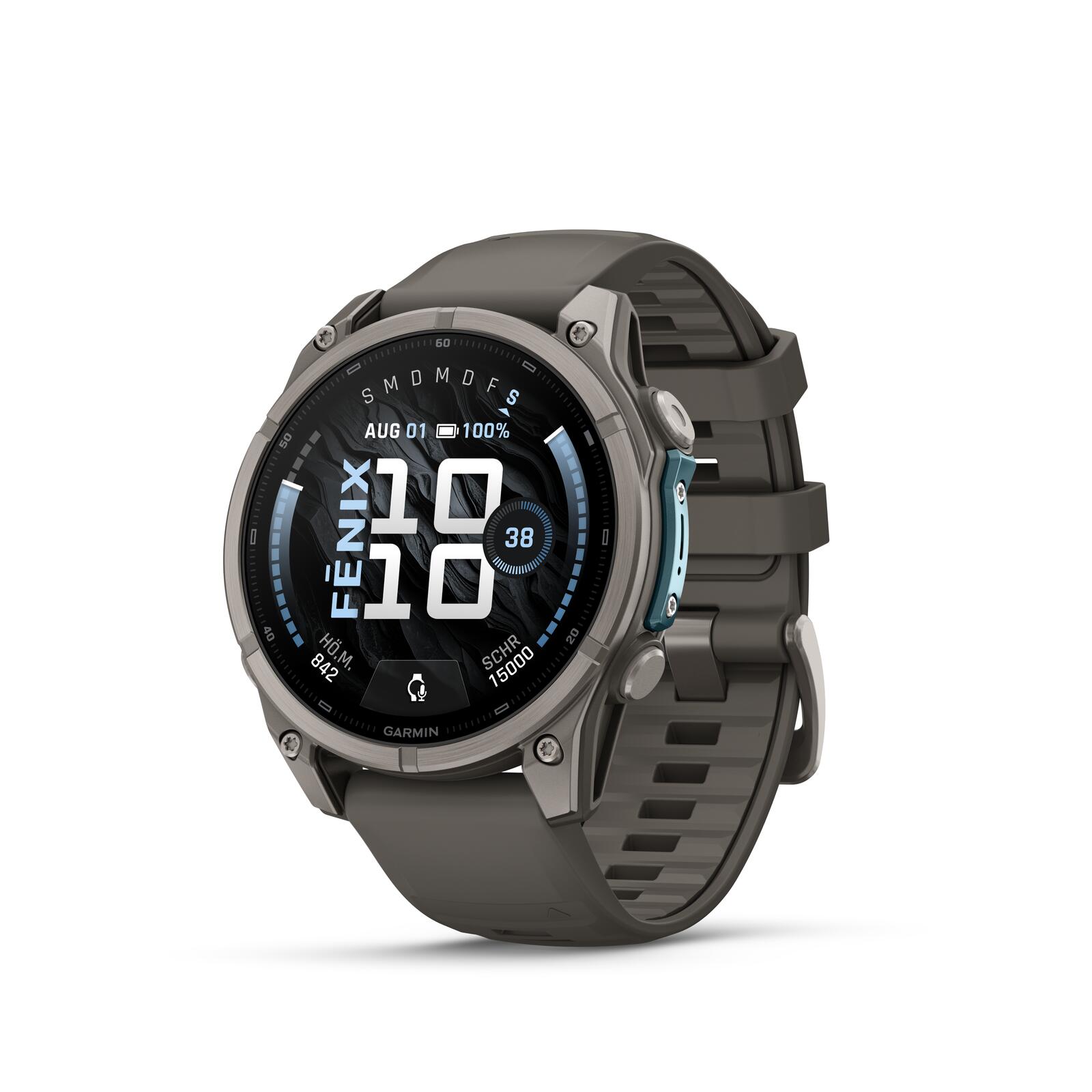 Garmin fēnix® 9 Smartwatch 47 mm Kieselgrau/Titan mit Silikon-Armband 010-04762-01