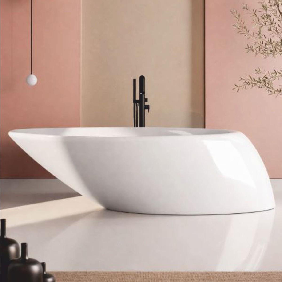 Casa Padrino Freistehende Luxus Badewanne Hochglanz Weiß 205 cm - Italy