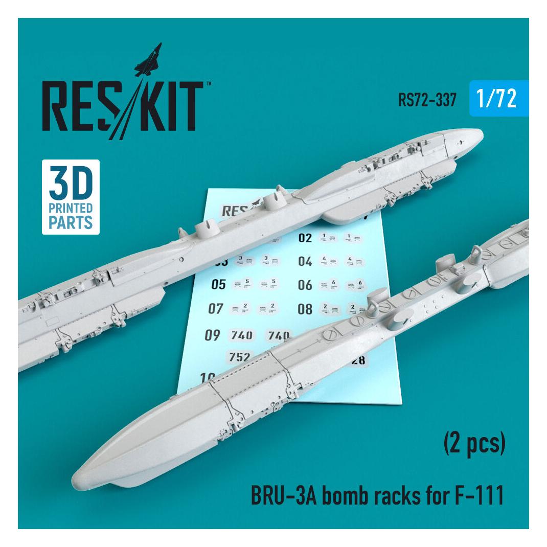 ResKit BRU-3A bomb racks for F-111 (2 pcs) (3D Printed) (RS72-0337)