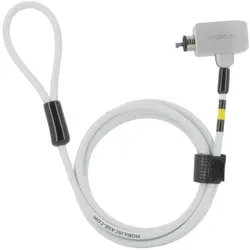Mobilis Universal Security Cable-Nano/Wedge/T Lock-Key-Com, Notebook Security, Grau, Weiss