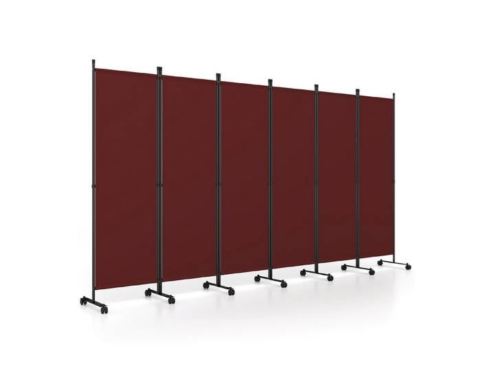 COSTWAY Paravent 6-teiliger faltbarer Raumteiler, freistehende Trennwand, für Wohnzimmer, Homeoffice