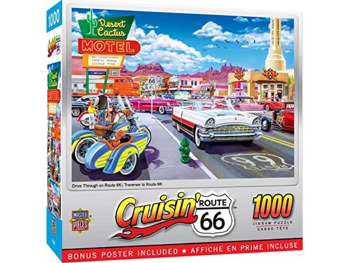 Masterpieces Cruisin‘ RT66, Drive Through On RTE. 66 1000Piece Jigsaw Puzzle