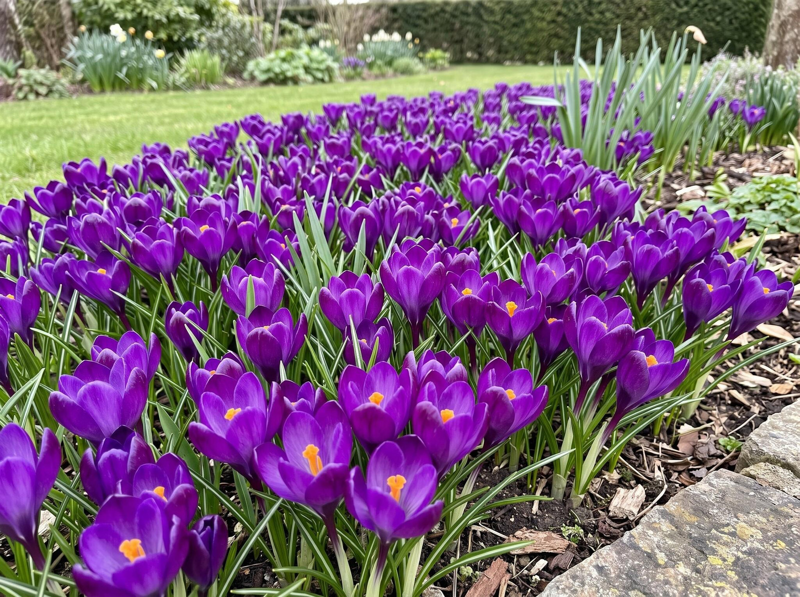 JUNAVERA Crocus tommasinianus Ruby Giant bloembollen - 15 stuks - Paarse botanische krokus voor de tuin, border en het gazon
