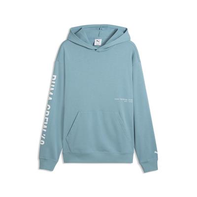 Sweatshirt PUMA "Graphics Training Hoodie Herren", Herren, Gr. L, blau (baltic sea blau), Obermaterial: 30% Polyester, 70% Baumwolle. Rippe: 97% Baumwolle, 3% Elasthan, normal, Sweatshirts Sweatshirt