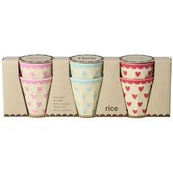RICE Melamin Espressobecher Favorite Hearts - 6er-Set, 80 ml