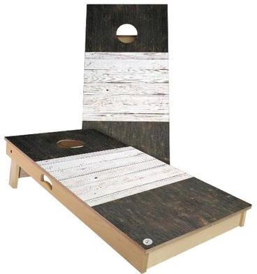 Skip's Garage France Flag Rustic Outdoor Cornhole Board Set