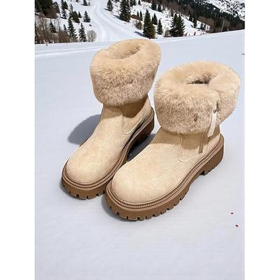 Damen-Winterstiefel mit Kunstfellfutter – stylische und warme hohe Schneestiefel für kaltes Wetter und Freizeitaktivitäten