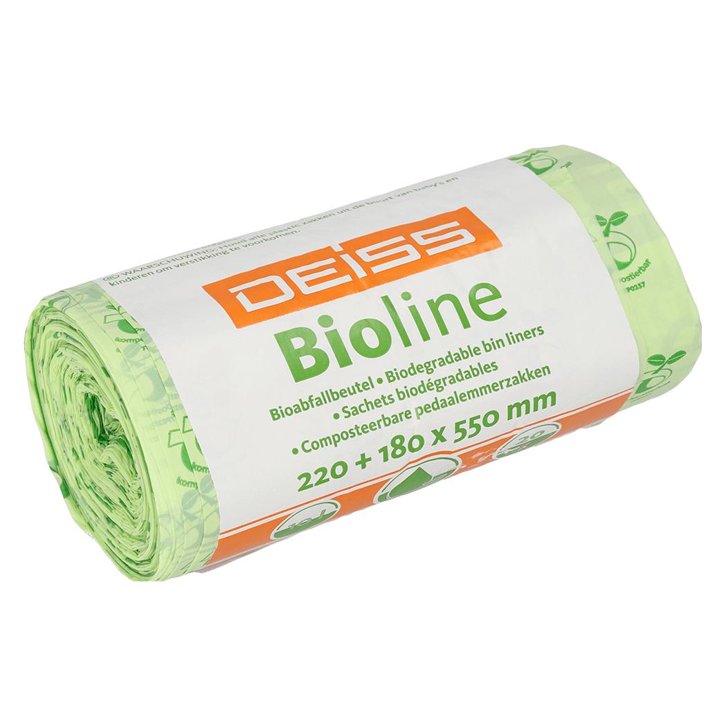 Deiss Müllbeutel BIOLINE 22+18 x 55 cm (B x H) 10l ecovio natur 20 St./Pack. (20x, 10 l) (06065)
