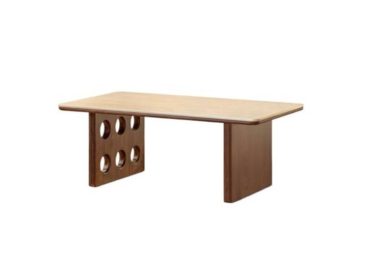 tjFYBp44b Wohnzimmertisch Couchtisch aus Holz mit breiter Blockbasis(Klein)