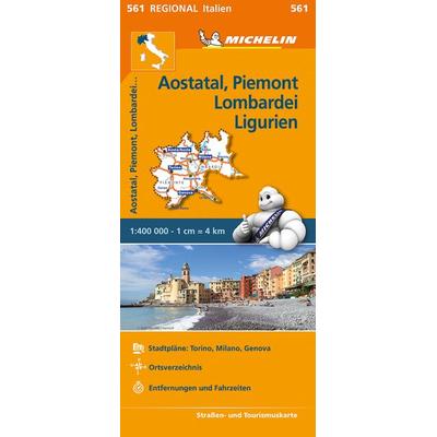 Michelin Aostatal, Piemont, Lombardei und Ligurien, Karte von , Michelin, 978-2-06-722845-0