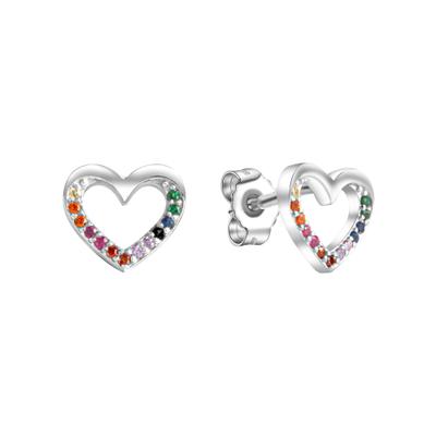 Paar Ohrstecker VIVANCE "925-Sterling Silber rhodiniert Kristalle", bunt (weiß, bunt), Ohrringe, Damen, one-size, Silber 925 (Sterlingsilber)