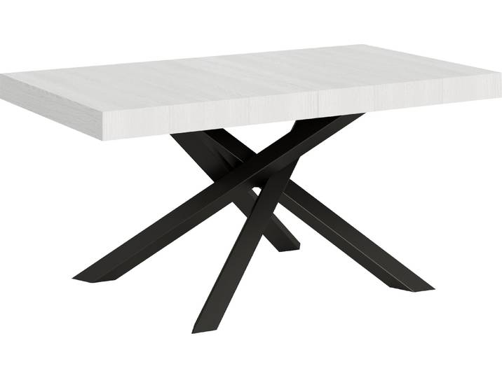 Table Extensible 90X160/420 Cm Volantis Frêne Blanc Structure Anthracite