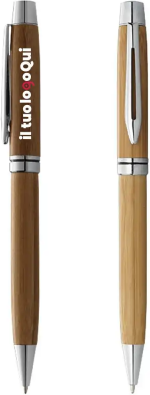 Penna a sfera in bambù Jakarta eco, naturale, 13,8 cm, Personalizzate o neutre