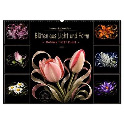 Blüten aus Licht und Form Botanik trifft und Kunst (Wandkalender 2027 DIN A2 quer), CALVENDO Monatskalender