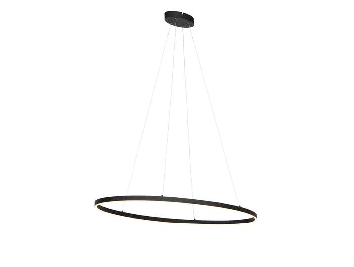 Suspension design ovale noire avec LED à intensité variable