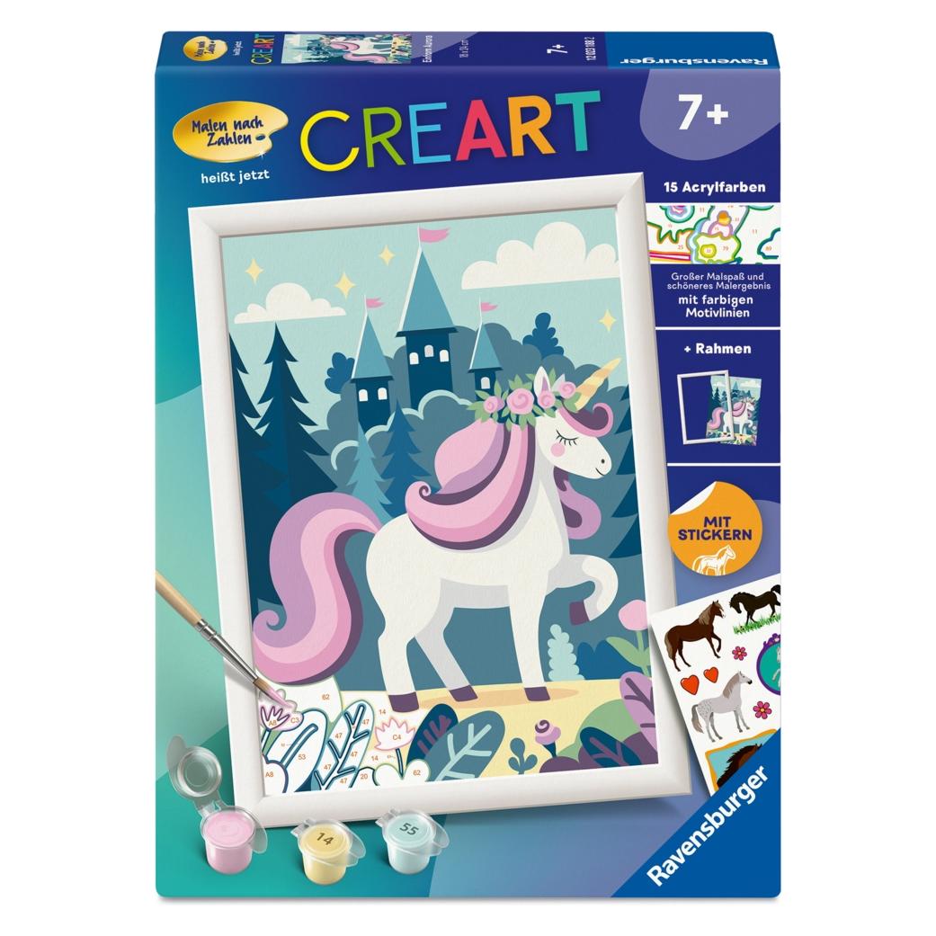 Ravensburger CreArt, Malen nach Zahlen Kinder - Einhorn Aurora (4005555231882-4005555231882)