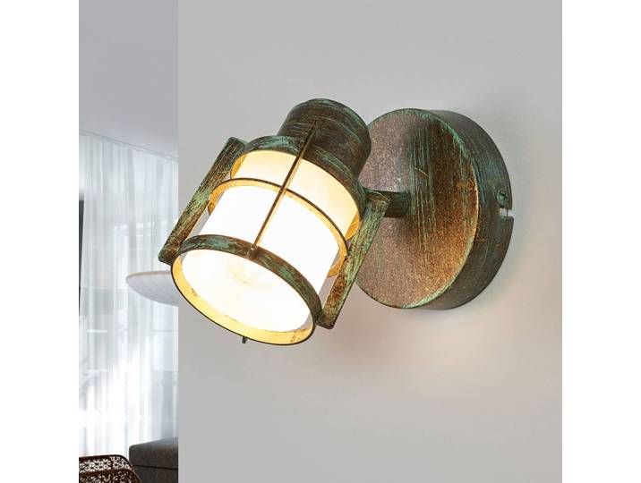 Wandlampe Giorgi Lindby, dimmbar, bronze / altmessing, für Wohn- / Esszimmer, Metall, Antik, Wandleuchte, Wandlampe Innen