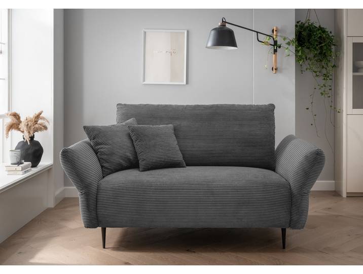 2-Sitzer HOME AFFAIRE Vanilla modern & bequem, verstellbare Armlehnen, tolle Details , grau, B:255cm H:94cm T:102cm, 93% Polyester, 7% Polyamid, Sofas, 2-Sitzer, bodenfrei, zeitlos und elegant, Breite 193cm
