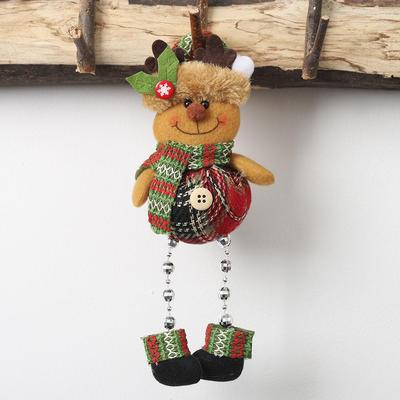 Inspired Deals Plaid Christmas Doll Ornament Hanging Fabric Pendant For Festive Window And Holiday Decor elk