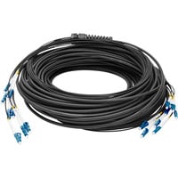 Glasfaser Universal Breakout Kabel, Duplex, LC/UPC Stecker, Singlemode OS2 schwarz, 75 Meter, vorkonfektioniert