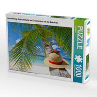 CALVENDO Puzzle Strandfeeling, Sehnsuchtsziel und Traumurlaub auf den Malediven. | 1000 Teile Lege-Größe 64x48cm Foto-Puzzle für glückliche Stunden